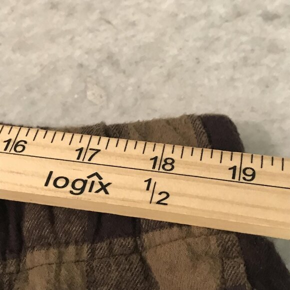 Bottoms Out Shorts Mens XL Brown Tan Plaid Flannel Lounge Sleep Drawstring Cargo - Picture 6 of 8